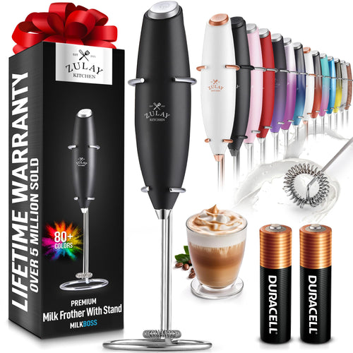 Zulay UltraSpeed Milk Frother Wand with Batteries