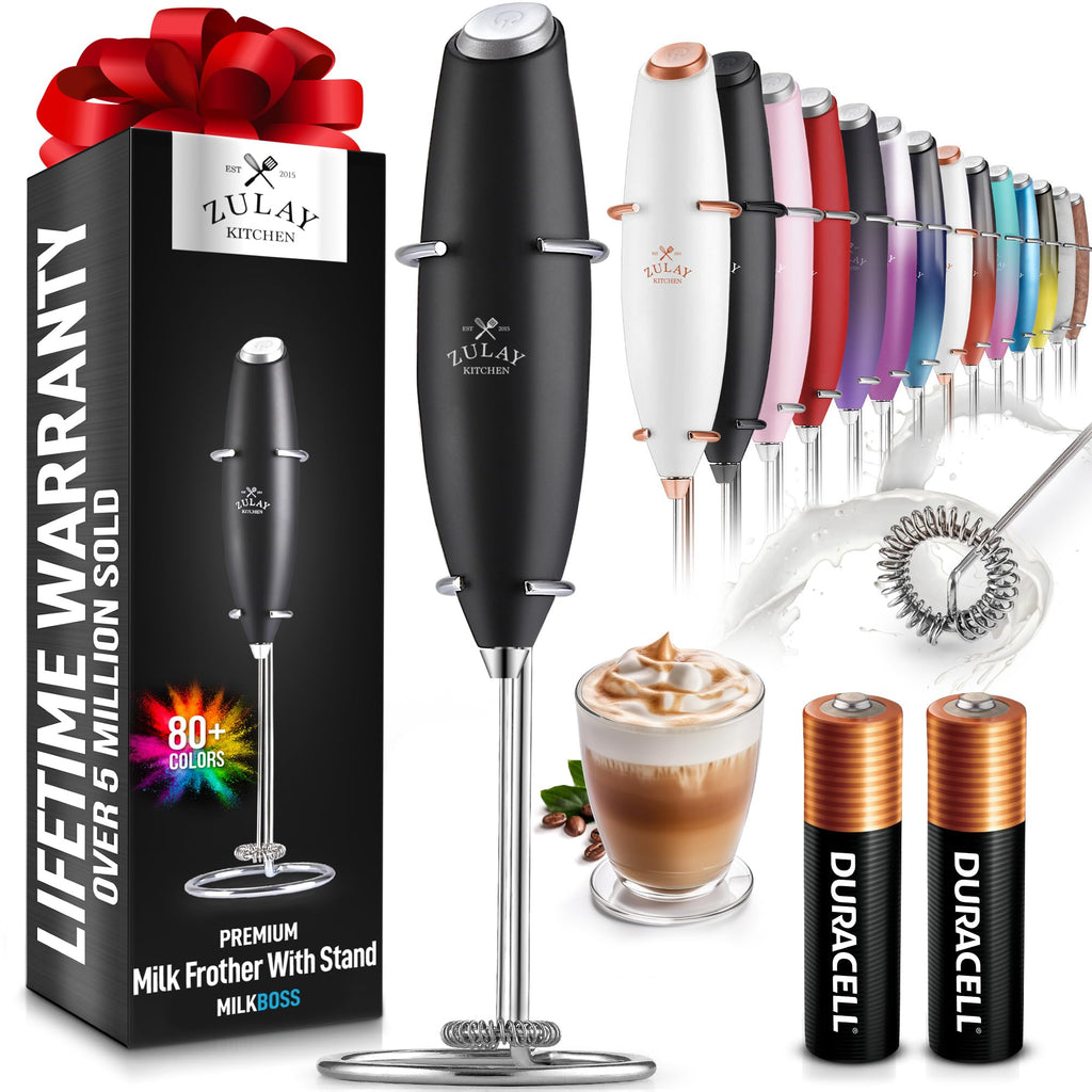Zulay UltraSpeed Milk Frother Wand with Batteries